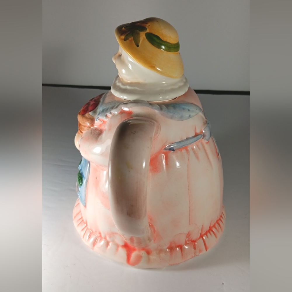 Charming Ceramic Teapot with Basket Design - Picture 2 of 6